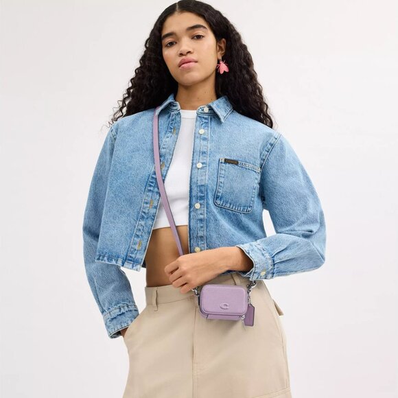 🌸 Coach Crossbody Pouch Soft Purple - Picture 2 of 12